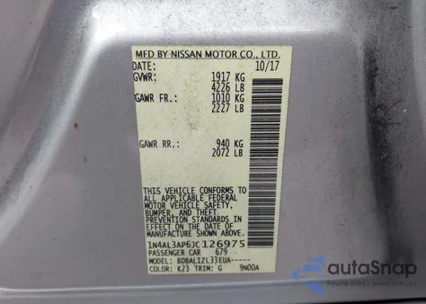 2018 Nissan Altima 2.5 Sv из США, поврежденный, VIN 1N4AL3AP6JC126975